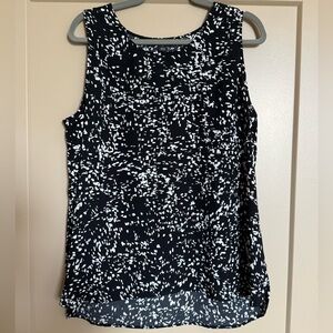 Halogen Black and White Sleeveless Women's Top